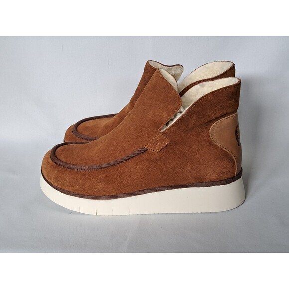 Fly London Coze Womens Brown Cognac Suede Ankle Booties Boots Size 41/10.5 NIB - Picture 1 of 12